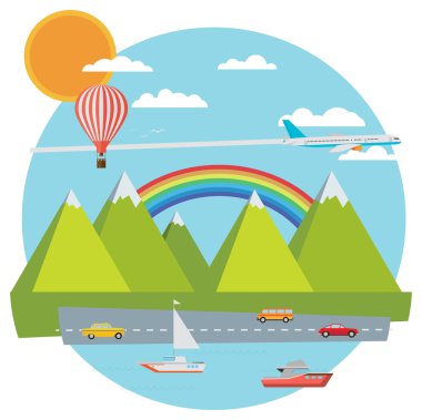 Seyahat düz başlık sayfası