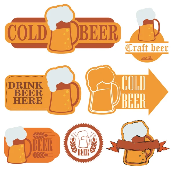 Koud bier Etiquette — Stockvector