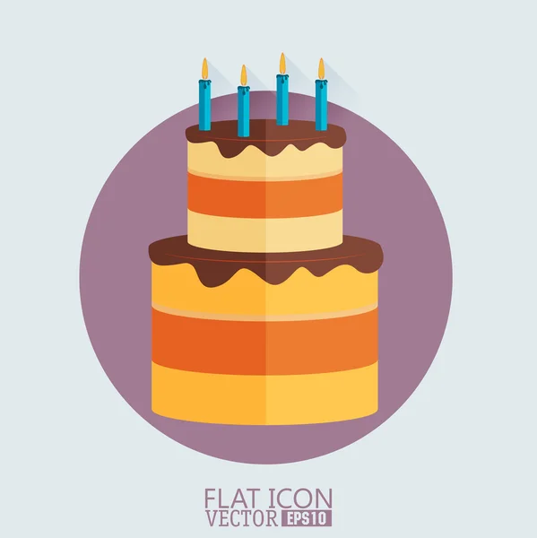 Icono de pastel de cumpleaños — Vector de stock