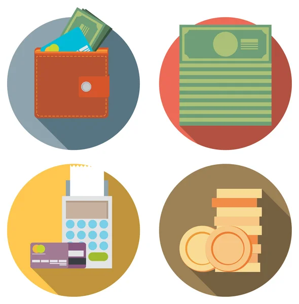 Banking icons flat design style — Stock Vector