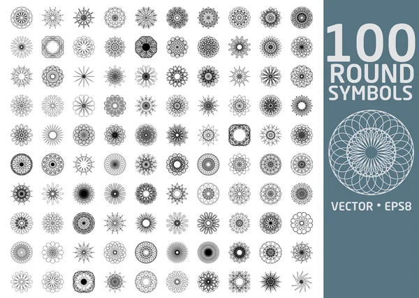 Ensemble de symboles ronds . — Image vectorielle