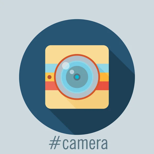 Icona piatta fotocamera — Vettoriale Stock