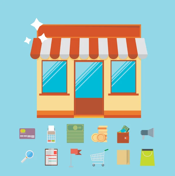 Shopping et marketing d'entreprise — Image vectorielle