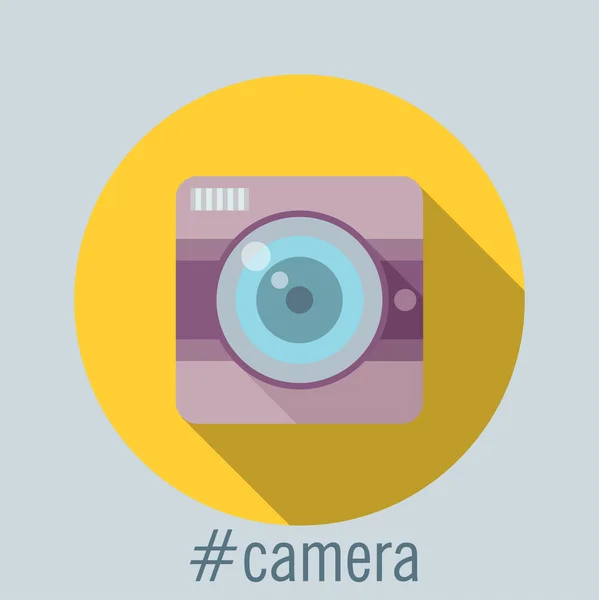 Icône plate de caméra — Image vectorielle