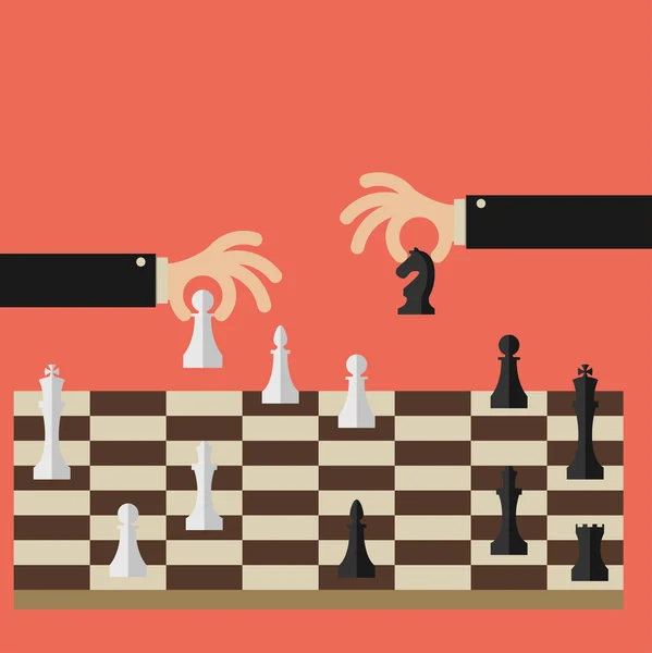Két üzleti ember sakkozás Vektor Grafikák