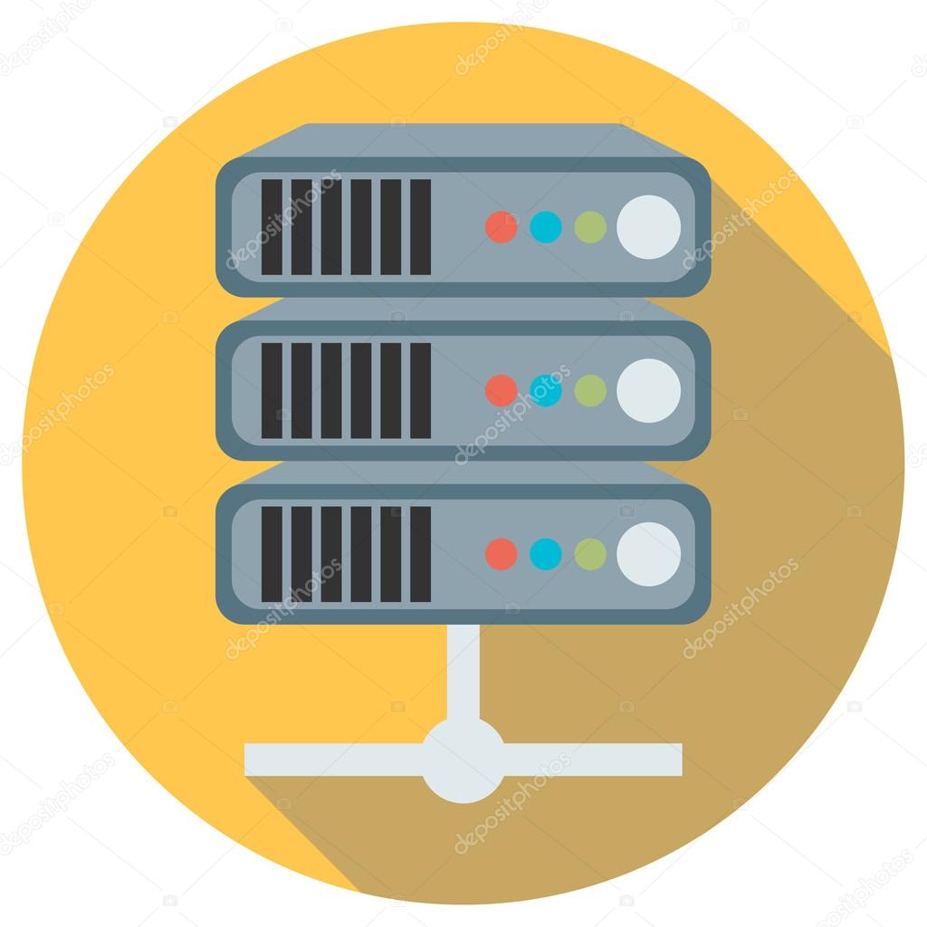 Flat style server icon