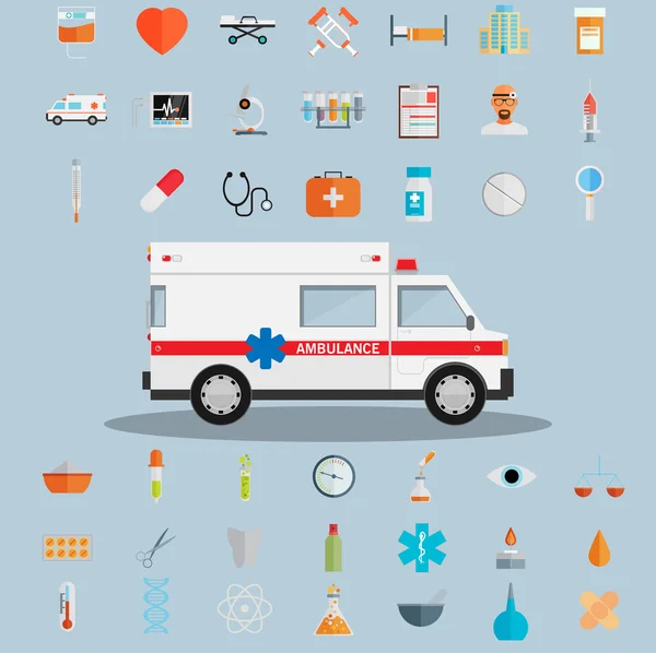 Iconos sanitarios y médicos — Vector de stock