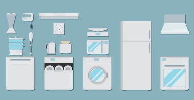 Mutfak aletleri için düz simgeler