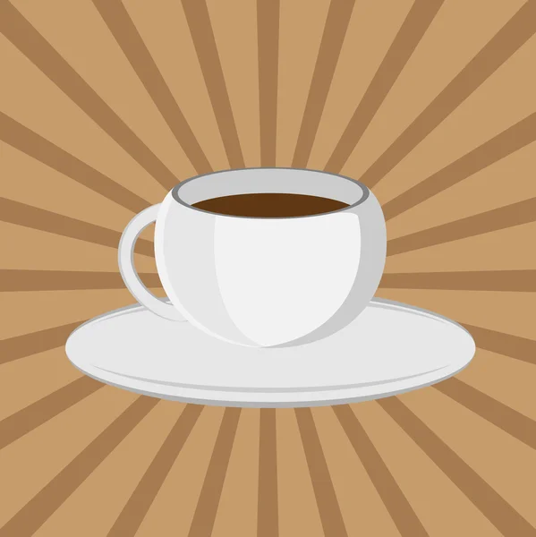 Üzerinde kahverengi bir kahve fincanı — Stok Vektör