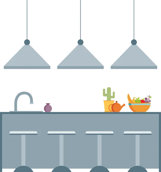 Moderne Kücheneinrichtung — Stockvektor