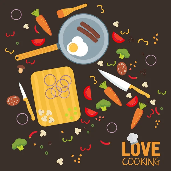 Diseño de póster de cocina — Vector de stock