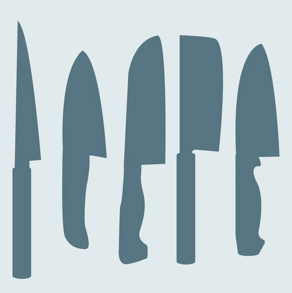 Set of knives — Stock Vector
