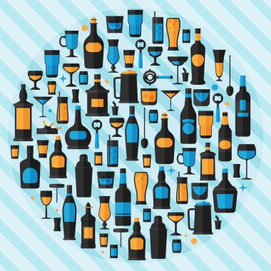 alkol içki Icon set