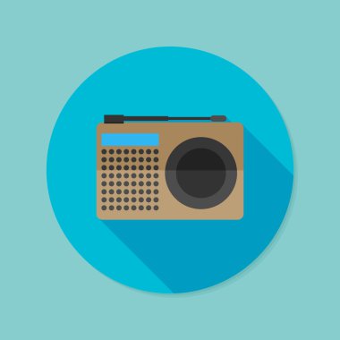 uzun gölgeli düz simge