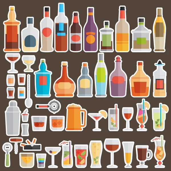 Conjunto de ícone bebidas —  Vetores de Stock