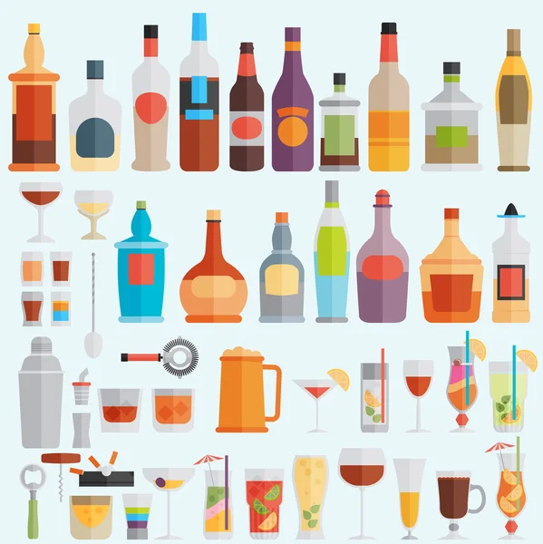 Juego de iconos de bebidas — Vector de stock