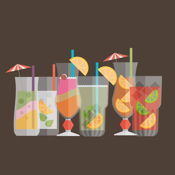 Cocktail boisson jus de fruits — Image vectorielle