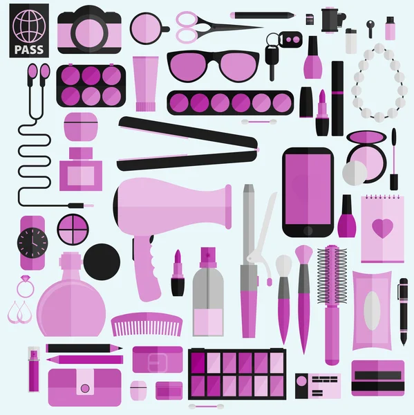 Set d'outils pour le maquillage — Image vectorielle