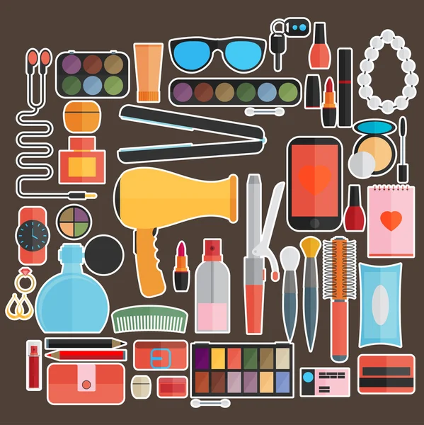 Set d'outils pour le maquillage — Image vectorielle