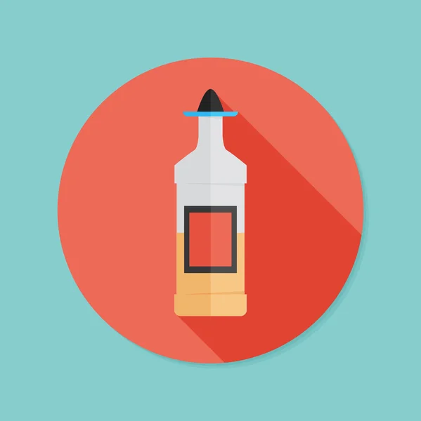 Ícone de garrafa de tequila plana — Vetor de Stock