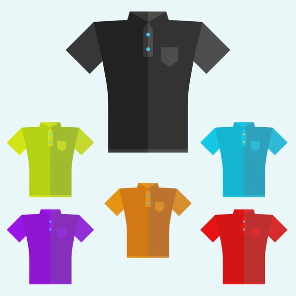 Camisetas Polo plantillas de colores — Vector de stock