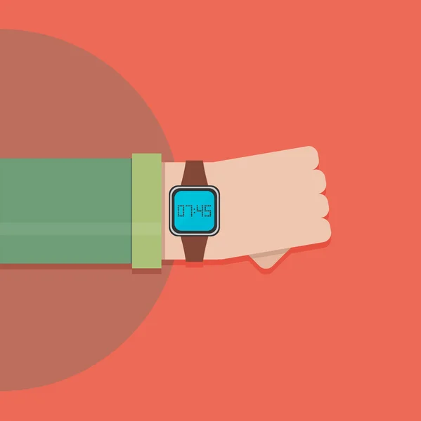 Chytré hodinky na lidské ruce — Stockový vektor