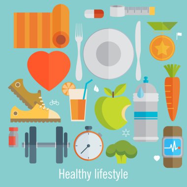 fitness ve diyet için simgeler