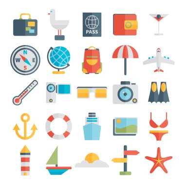 Seyahat düz simgeler