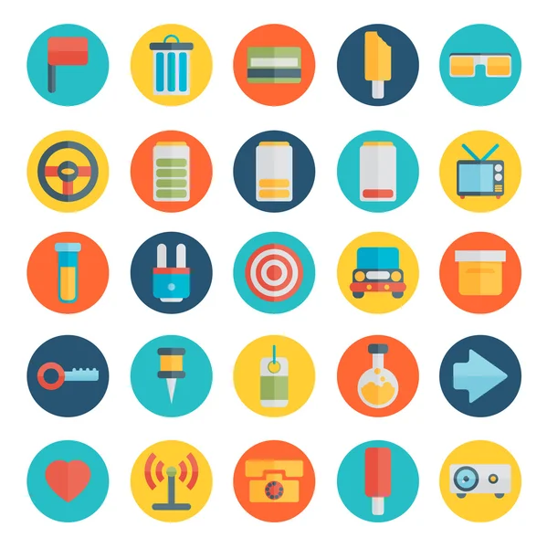 Flat icons set — Stock Vector