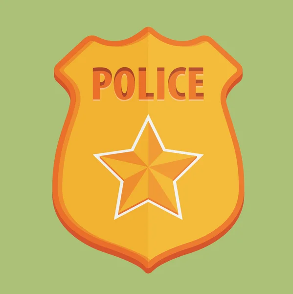 Insignia de policía icono — Vector de stock