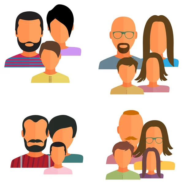Family Flat Icons — Stock Vector