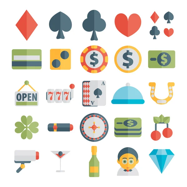 Conjunto de iconos de casino — Vector de stock