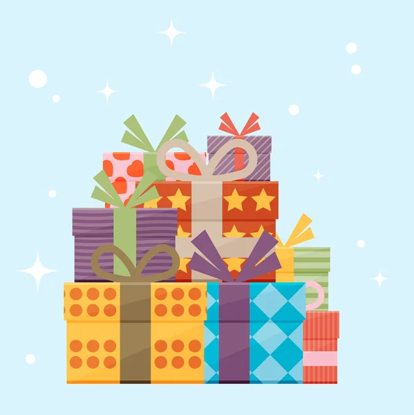 Many gift boxes — Stock Vector