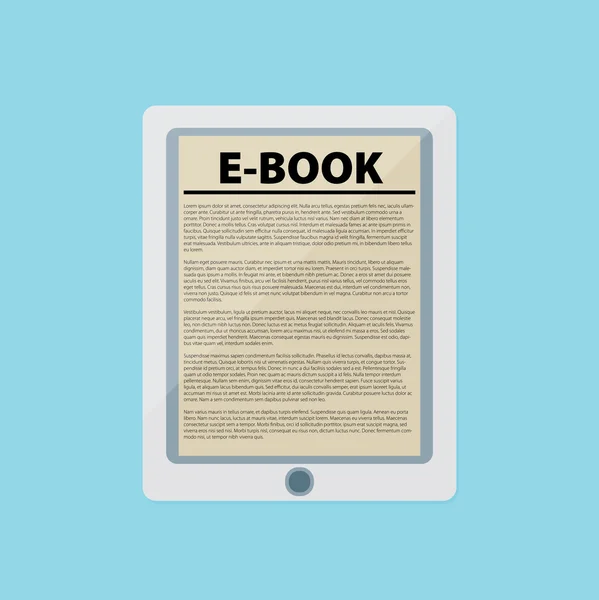 Electronic book in  flat design — Stock Vector