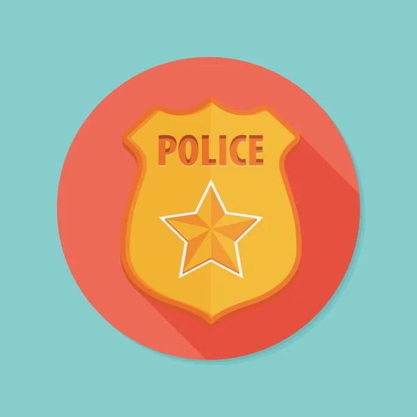 Icona del distintivo della polizia — Vettoriale Stock