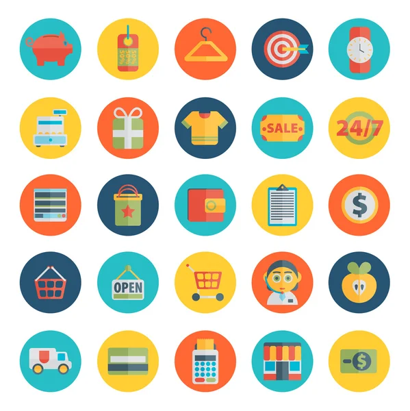 Shopping flat  icons — Stock Vector