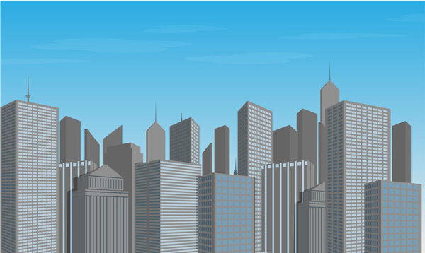 Skyscrapers in urban city