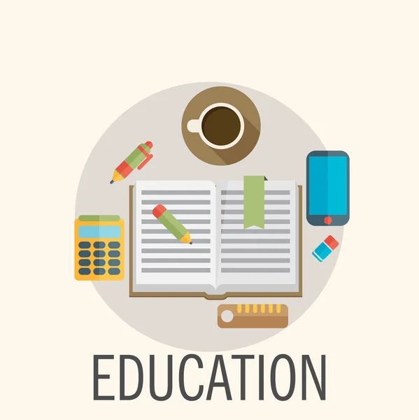 Icono de diseño plano de educación — Archivo Imágenes Vectoriales