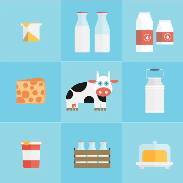 Mjölk ikoner set — Stock vektor