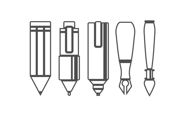 Outils de dessin et d'écriture — Image vectorielle