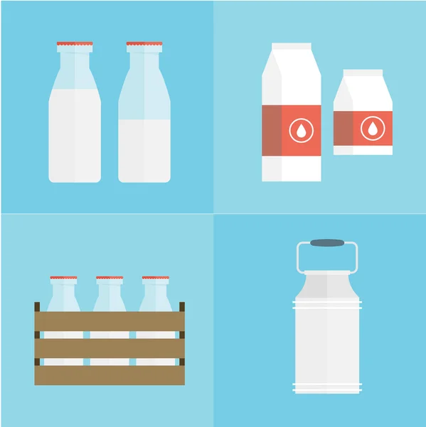 Conjunto de ícones de leite — Vetor de Stock