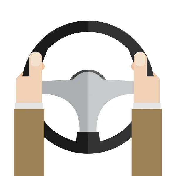Hands holding steering wheel — Stock Vector