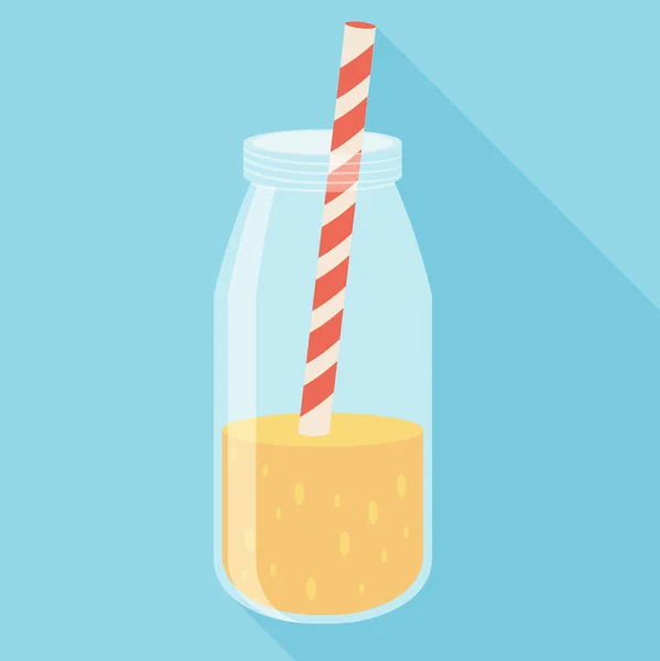 Zumo de naranja en un icono de botella . — Vector de stock