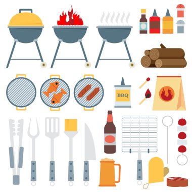 Barbekü araçlar kümesi.
