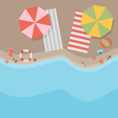 Beach düz tasarım arka plan