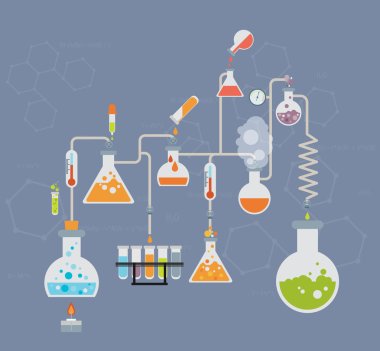 Chemistry infographics template clipart