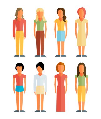 Kadınlar rakamlar simgeler