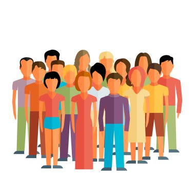 kadın ve erkeklerin büyük bir grup üyeleriyle