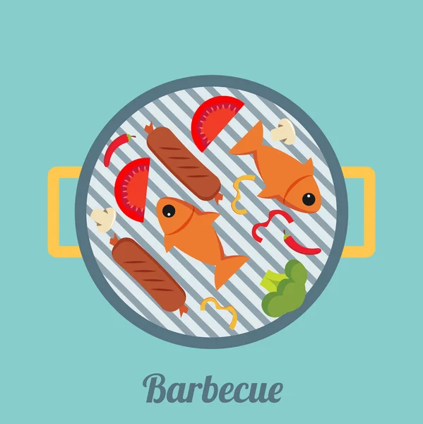 Barbecue and grilled food — Stockový vektor