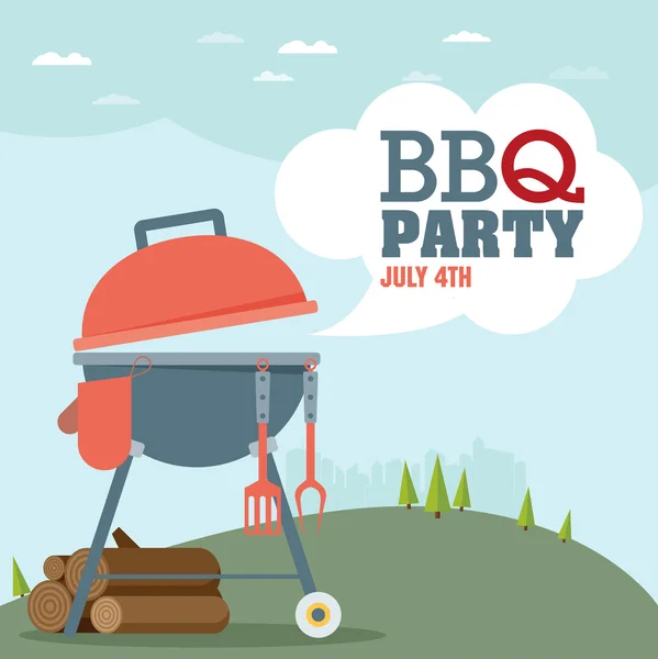 Biglietto d'invito al barbecue — Vettoriale Stock